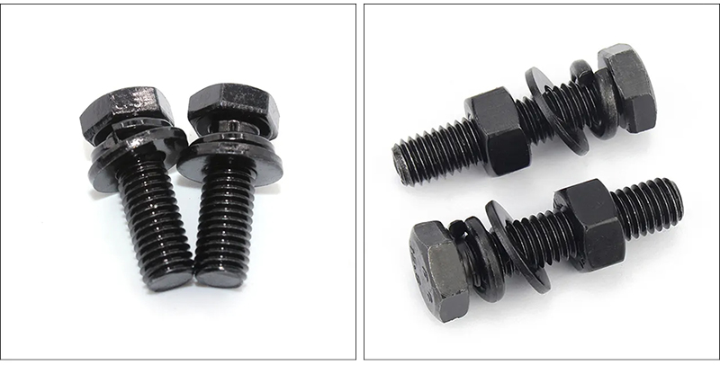 Black Oxide Hex Bolt with Spring Washer Black Oxide Hex Bolt with Spring Washer