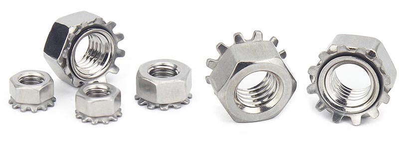 Combination nut with hexagonal spring washer